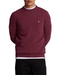 Lyle & Scott Strickpullover Herren Lambswool Dunkelrot/Bordeaux/Lila/Rosa