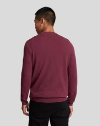 Lyle & Scott Strickpullover Herren Lambswool Dunkelrot/Bordeaux/Lila/Rosa