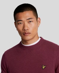 Lyle & Scott Strickpullover Herren Lambswool Dunkelrot/Bordeaux/Lila/Rosa