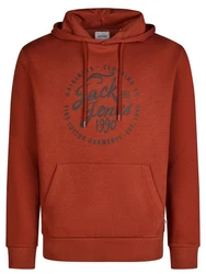 Jack & Jones Kapuzenpullover JJEADRIAN Regular Fit Hoodie Rot/Orange