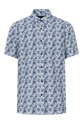 Joop Jeans Kurzarmhemd Blau/Hellblau