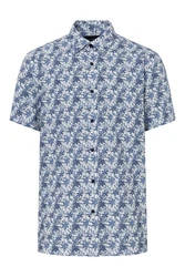 Joop Jeans Kurzarmhemd Blau/Hellblau