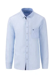 FYNCH-HATTON Leinenhemd langarm Hellblau/Blau