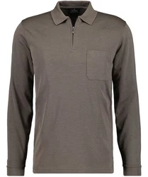 RAGMAN Langarm-Poloshirt Grau/Braun/Khaki/Beige/Hellgrau