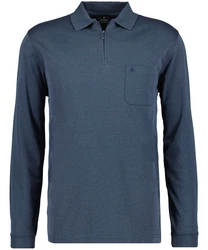 RAGMAN Langarm-Poloshirt Blau/Dunkelblau/Hellblau