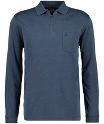 RAGMAN Langarm-Poloshirt Blau/Dunkelblau/Hellblau