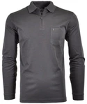 RAGMAN Langarm-Poloshirt Dunkelgrau/Hellgrau/Grau