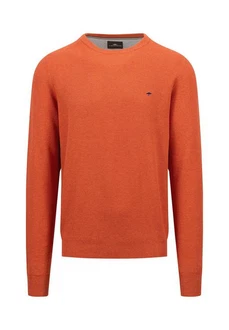 FYNCH-HATTON Strickpullover O-Neck Structure Orange