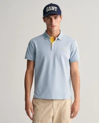 Gant Poloshirt REGULAR CONTRAST PIQUE Hellblau/Grau