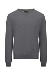 FYNCH-HATTON Wollpullover Dunkelgrau/Grau/Hellgrau