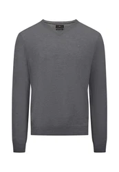 FYNCH-HATTON Wollpullover Dunkelgrau/Grau/Hellgrau