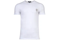 Versace T-Shirt Herren T-Shirt, 2er Pack, Rundhals Schwarz/Weiß/Dunkelblau/Lila