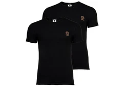 Versace T-Shirt Herren T-Shirt, 2er Pack, Rundhals Schwarz/Lila/Dunkelblau/Braun/Rot