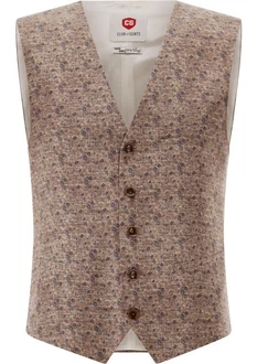 CG Club of Gents Anzugweste CG Plum Braun/Beige/Lila/Rosa