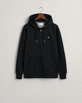 Gant Sweatjacke Regular Shield Full Zip Hoodie Schwarz Gant Sweatjacke Regular Shield Full Zip Hoodie Schwarz