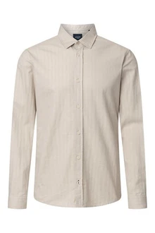 Joop Jeans Langarmhemd Weiß/Khaki/Beige/Braun