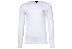 Versace T-Shirt Herren Shirt langarm Style TOPEKA Weiß/Creme/Schwarz