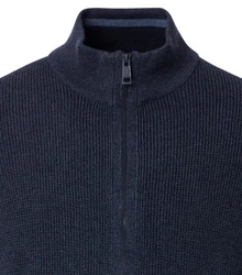 CASAMODA Troyer Sweatjacke Strickjacke Dunkelblau/Hellblau/Blau
