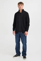 !Solid Strickjacke SDRECONE Schwarz/Hellblau/Dunkelgrau