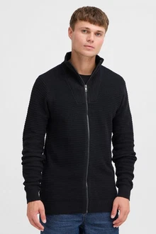 !Solid Strickjacke SDRECONE Schwarz/Hellblau/Dunkelgrau