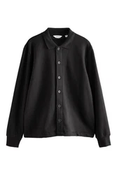 Next Kapuzenfleecejacke Teddyfell Reißverschluss (1-St) Schwarz