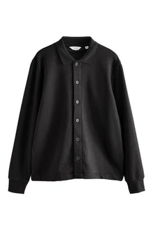 Next Kapuzenfleecejacke Teddyfell Reißverschluss (1-St) Schwarz