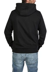 DENIMFY Kapuzenpullover Hoodie DFBenno Regular Fit Sweatshirt Schwarz/Rot