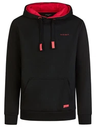 DENIMFY Kapuzenpullover Hoodie DFBenno Regular Fit Sweatshirt Schwarz/Rot