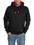 DENIMFY Kapuzenpullover Hoodie DFBenno Regular Fit Sweatshirt Schwarz/Rot