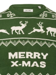 ONLY & SONS Pullover ONSXMAS REG 5 ALLOVER CREW KNIT Dunkelgrün/Grün