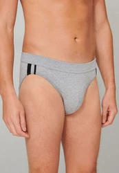 Schiesser Slip Organic Cotton mit seitlichen Streifen (3-St) im 6er Pack Grau/Hellgrau
