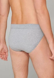 Schiesser Slip Organic Cotton mit seitlichen Streifen (3-St) im 6er Pack Grau/Hellgrau