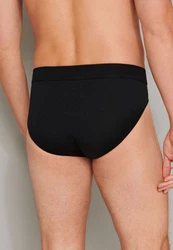 Schiesser Slip Organic Cotton mit seitlichen Streifen (3-St) im 6er Pack Schwarz