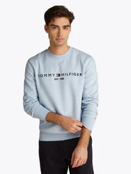 Tommy Hilfiger Sweatshirt TOMMY LOGO SWEATSHIRT mit klassischem Rundhalsausschnitt blau