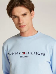 Tommy Hilfiger Sweatshirt TOMMY LOGO SWEATSHIRT mit klassischem Rundhalsausschnitt blau