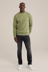 WE Fashion Sweater Dunkelgrün/Grün/Khaki