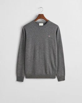 Gant Strickpullover SUPERFINE LAMBSWOOL C-NECK Dunkelgrau/Grau/Hellgrau/Schwarz