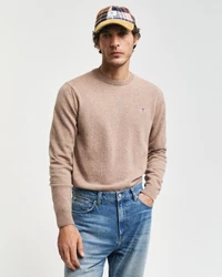 Gant Strickpullover SUPERFINE LAMBSWOOL C-NECK Braun/Khaki/Beige