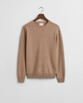 Gant Strickpullover SUPERFINE LAMBSWOOL C-NECK Braun/Khaki/Beige