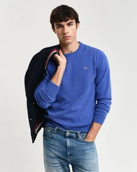 Gant Strickpullover SUPERFINE LAMBSWOOL C-NECK Hellblau/Blau/Dunkelblau