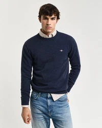 Gant Strickpullover SUPERFINE LAMBSWOOL C-NECK Dunkelblau Melange