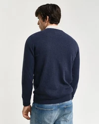 Gant Strickpullover SUPERFINE LAMBSWOOL C-NECK Dunkelblau Melange