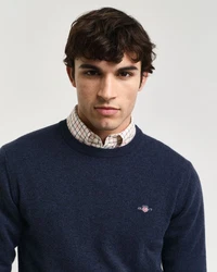 Gant Strickpullover SUPERFINE LAMBSWOOL C-NECK Dunkelblau Melange