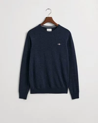 Gant Strickpullover SUPERFINE LAMBSWOOL C-NECK Dunkelblau Melange