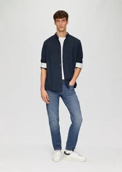 s.Oliver Langarmhemd Regular Fit Dunkelblau/Blau/Hellblau