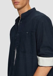 s.Oliver Langarmhemd Regular Fit Dunkelblau/Blau/Hellblau