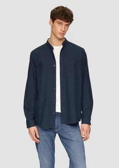 s.Oliver Langarmhemd Regular Fit Dunkelblau/Blau/Hellblau