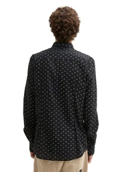 TOM TAILOR Denim Langarmhemd Schwarz/Dunkelblau/Hellblau