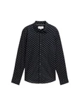 TOM TAILOR Denim Langarmhemd Schwarz/Dunkelblau/Hellblau