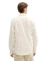 TOM TAILOR Denim Langarmhemd grau/weiß